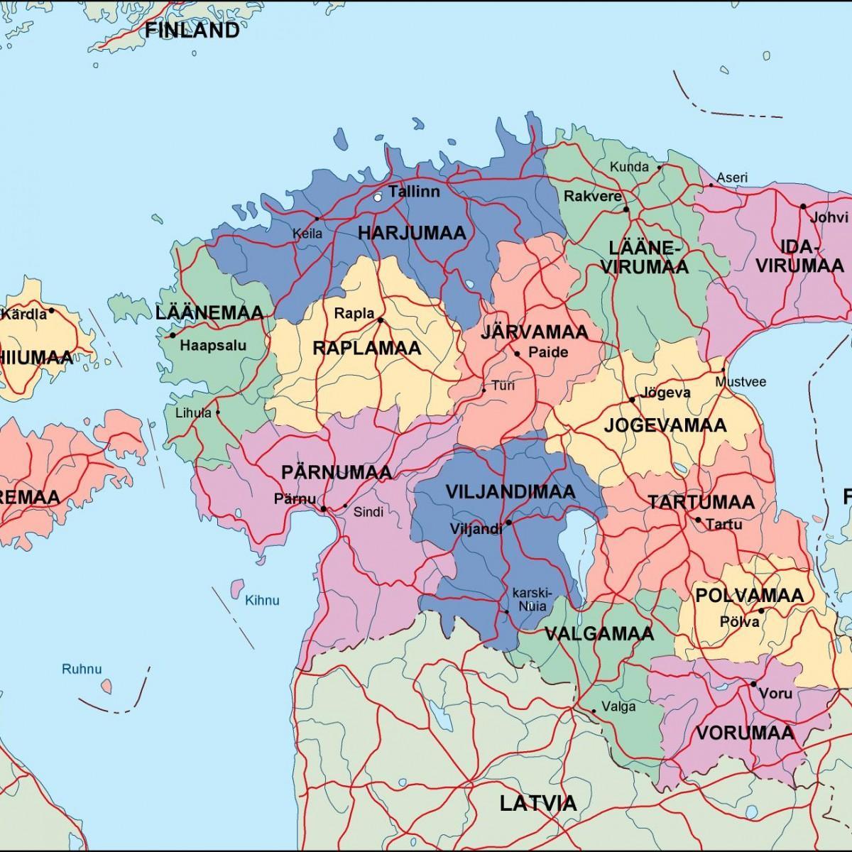 地図のエストニア政治