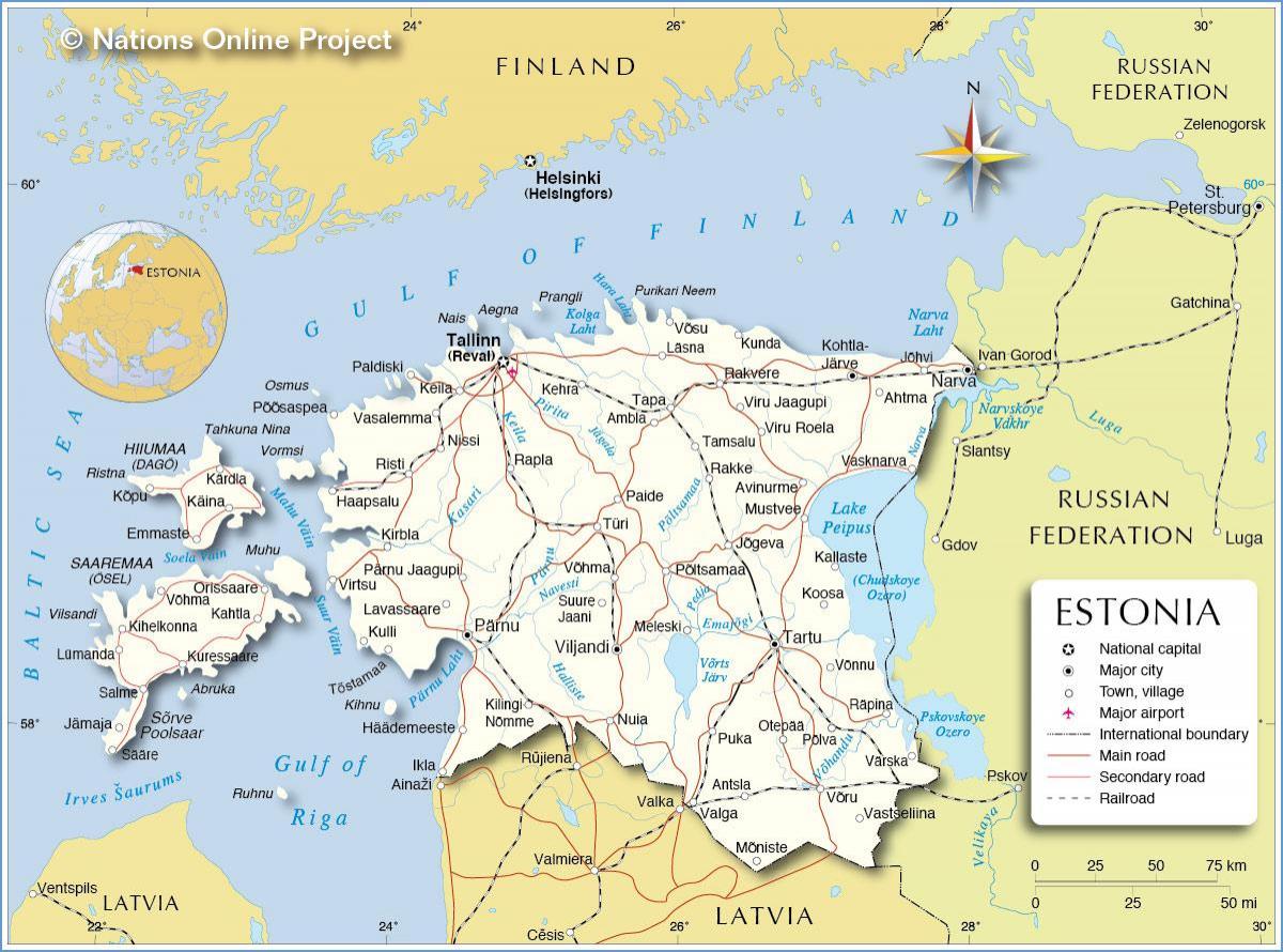 地図のエストニア国