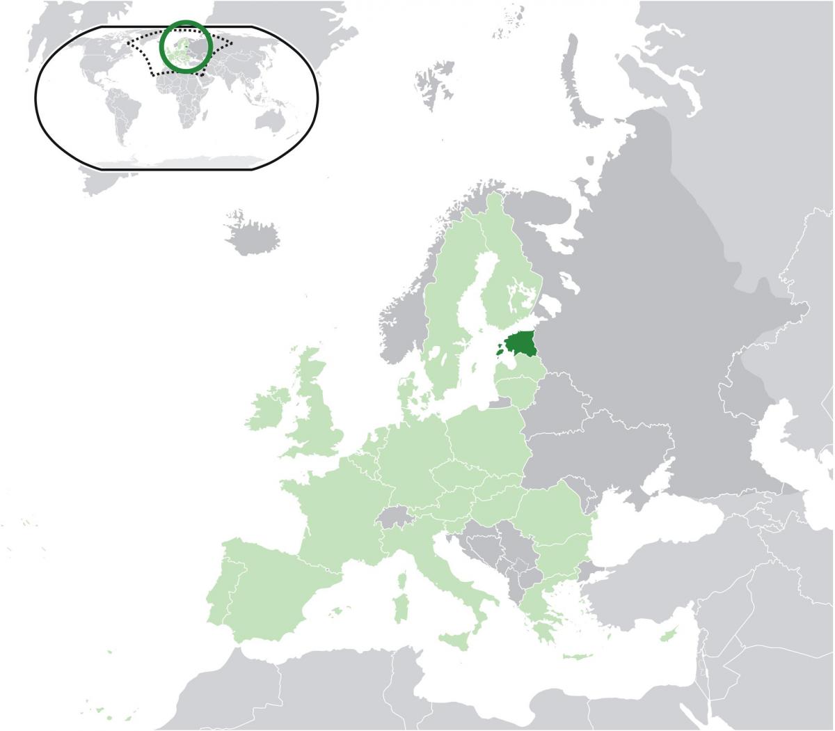 エストニアに欧州地図