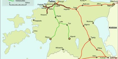 地図のエストニア鉄道