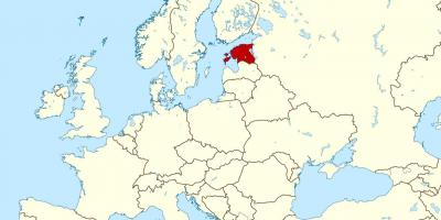 エストニアの場所が世界の地図
