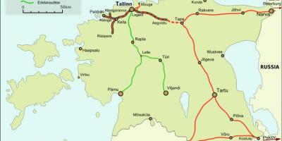 地図のエストニア鉄道